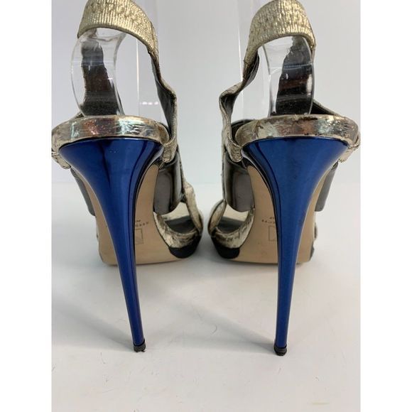 Womens Reed Krakoff Slingback Stiletto High Heel Size 38 EU 7.5 US Metalic 6064 - Picture 6 of 14